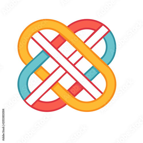 Colorful infinity symbol in flat design style