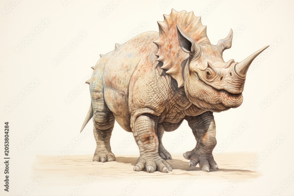 Fototapeta premium Triceratop dinosour full body dinosaur wildlife animal.