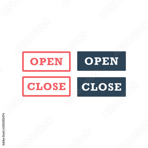 Open or closed in signboard vector icons set
