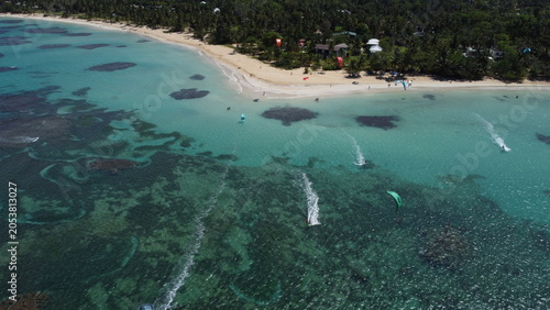 Kitesurfers at Playa Portillo, Samaná Peninsula, Dominican Republic