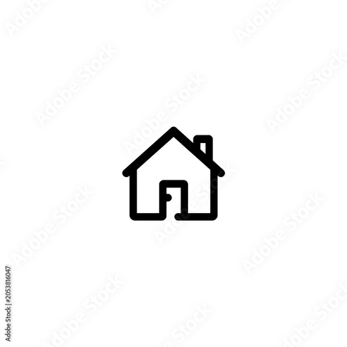 Modern Home Outline Icon Collection – Minimal Residential House Symbols