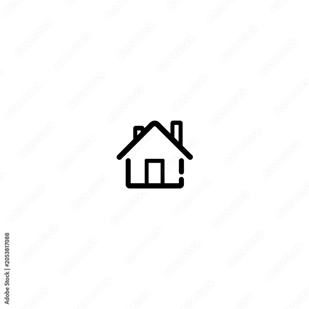 Fototapeta premium Modern Home Outline Icon Collection – Minimal Residential House Symbols