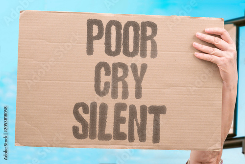 Bild auf Leinwand "Poor cry silent" Hardship tears shed alone
