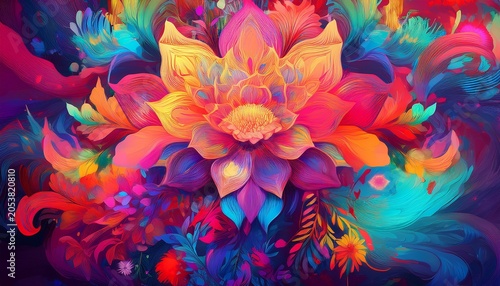 Wonder Floral Colorful Background