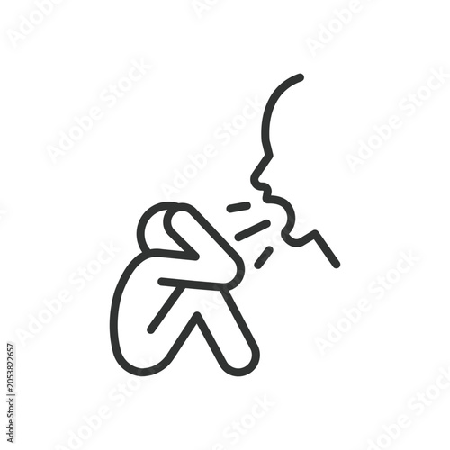 Obraz na plátně Verbal aggression, icon in line design