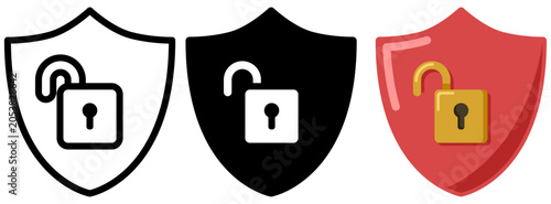 Foto Unlock Security Icon Set for Access Warning and Privacy Concept