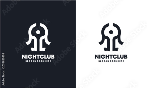 Nightclub Logo Design with Abstract Symbol and Placeholder Slogan