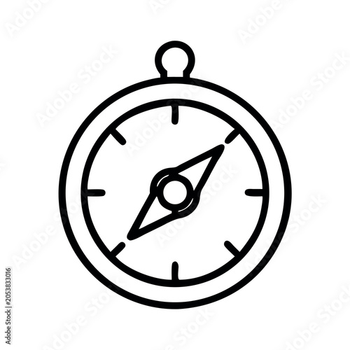Vintage compass illustration on white background minimalist navigation design