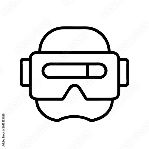 Virtual Reality Headset Isolated on White Background Minimalist Technology Concept
