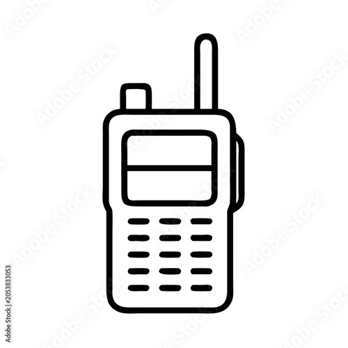 Handheld Communication Device Isolated on White Background Minimalist Style