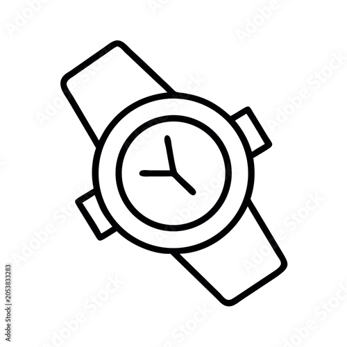Minimalist wristwatch icon isolated on white background vector illustration