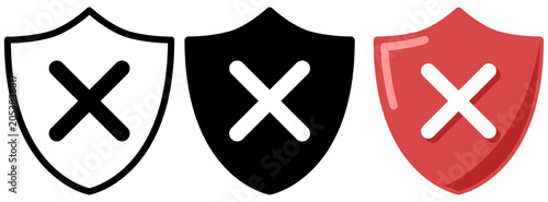 Bild auf Leinwand Security Warning Icon Set for Error Risk and Access Denied Concept