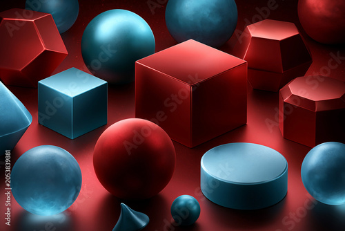 Bright light reveals vibrant shapes on dark