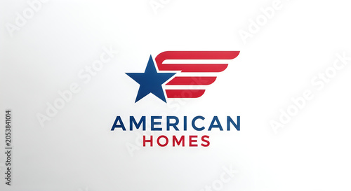 American homes logo star and stripes real estate branding concept