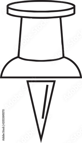 Minimalist push pin icon with flat design Vector