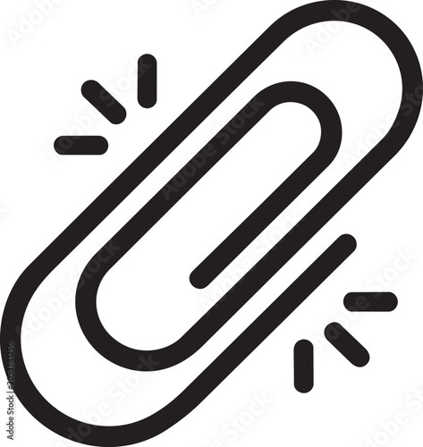 Paperclip icon with motion sparkle lines Vector