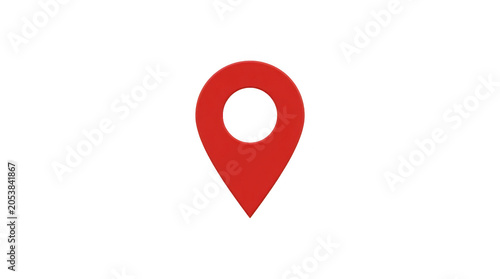 Red location pin icon with white center dot isolated on transparent background