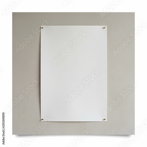 Blank white paper pinned to a textured neutral background, copy space
