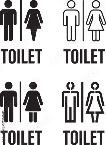 toilet restroom sign icon set male and female symbols vector illustration