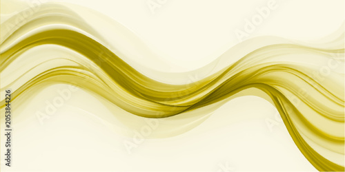 Tableau sur toile Abstract blue wave background vector illustration with flowing curves, dynamic m