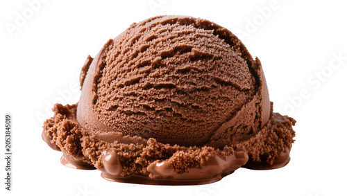 Bild auf Leinwand Rich chocolate ice cream scoop with textured surface