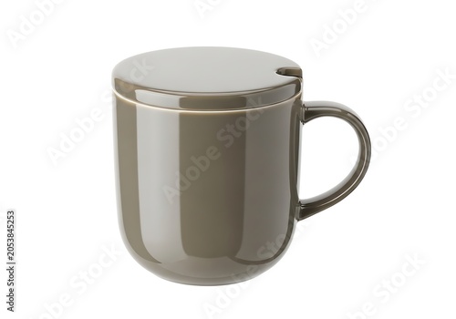 Olive green metal mug with lid