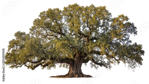 Foto Massive ancient oak tree with sprawling branches and dense green foliage