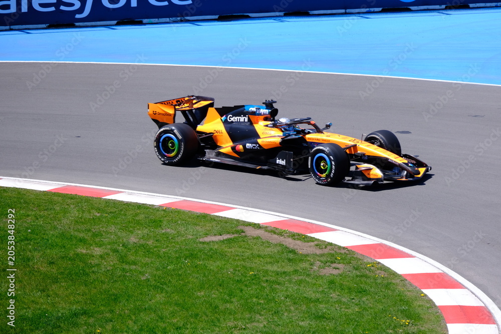 Obraz premium 22 May 2026, Montreal, Canada: McLaren Formula 1 car driven during Grand Prix practice session. g.