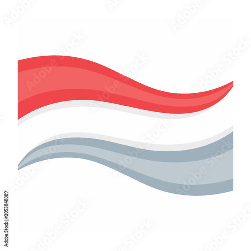 Waving Flag Flat Design Vector