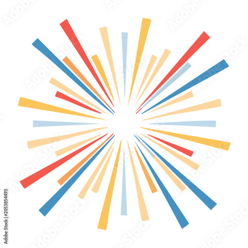 Radial abstract colorful lines illustration