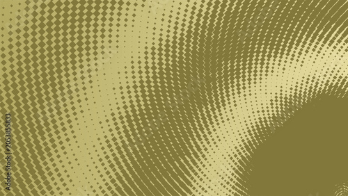 Abstract background with green halftone pattern and wavy diamond shapes