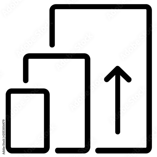 Canvastavla Responsive design screens vector icon showcasing desktop monitor, tablet, and smartphone layouts for multi-device web development and mobile-first interface illustration in a flat modern style