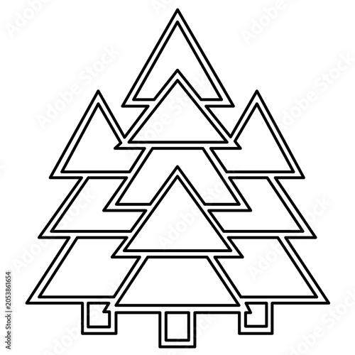 Pine tree coniferous silhouette vector icon illustration of a forest evergreen for nature conservation ecology and environmental branding designs on a professional minimalist white background.
