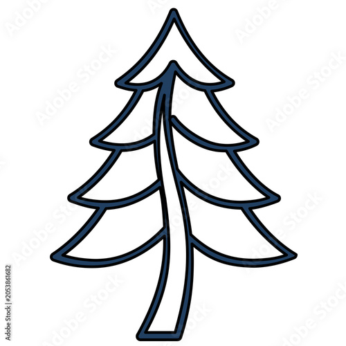 Coniferous pine tree silhouette vector icon illustration depicting a stylized forest evergreen for sustainable forestry environmental awareness and outdoor adventure branding design concepts.