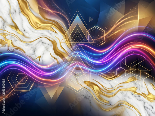 Vibrant colorful neon wave abstract background