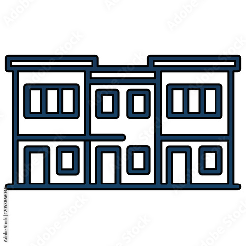 Sleek residential house building vector icon illustration, minimalist suburban home architecture design for property management and real estate development branding projects on white