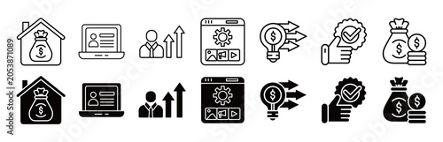 Φωτογραφία Open banking icon set