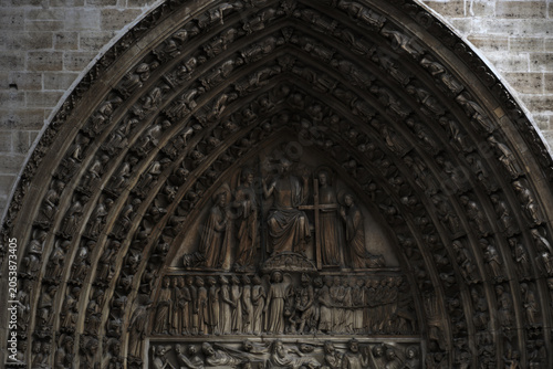 Billede på lærred Notre dame de paris last judgment portal tympanum
