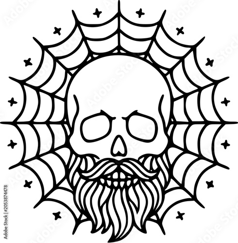 bearded skull stars web