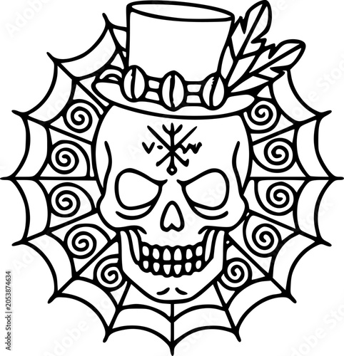 slash top hat skull web