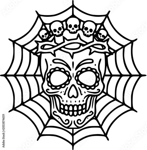 sugar skull thorn crown web