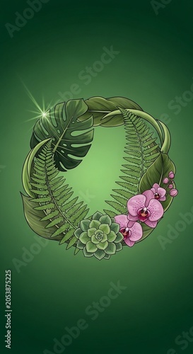 緑の輝き、植物の輪