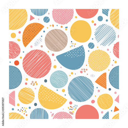 Colorful abstract pattern with circles and shapes