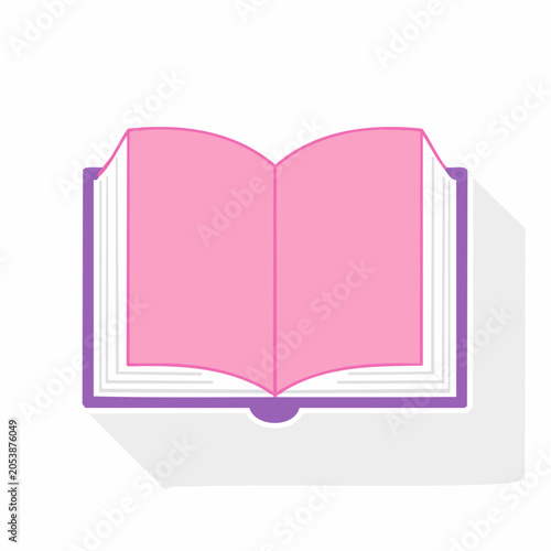 Open Book with Pink Pages and Purple Cover
