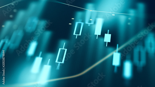 Traders monitor financial charts with graphs and data for decision-making in trading