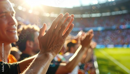 Crowd Cheering and Clapping at a Sports Event.