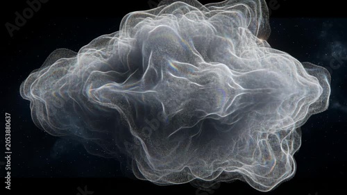 Ethereal Particle Nebula Cloud Floating in Dark Cosmic Space