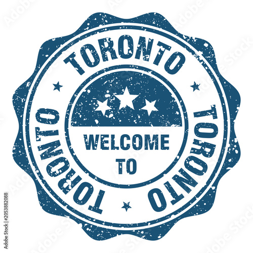 Photography Welcome to Toronto red grunge round stamp