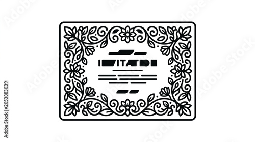 Elegant floral border design with text placeholder.