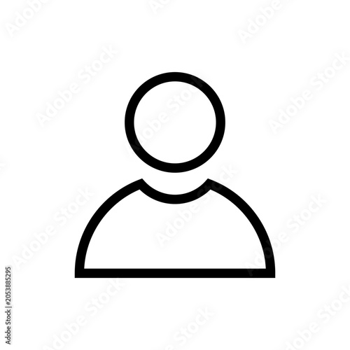 User profile person avatar silhouette features black vector icon. It visualizes human business communication.
